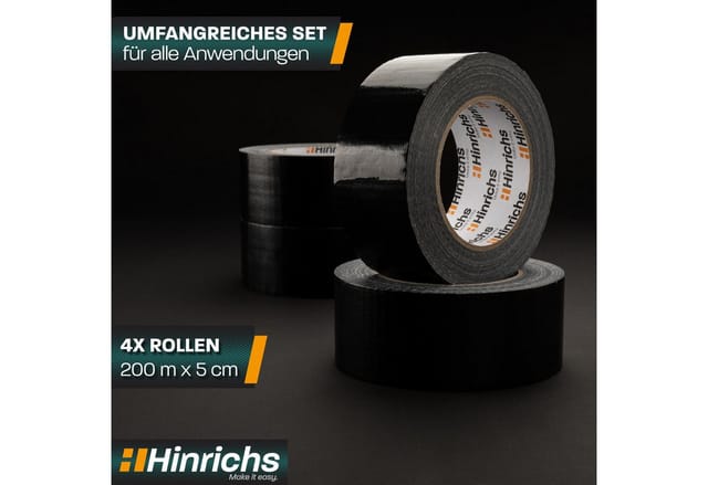 Hinrichs 4 Rollen Panzerband 50 Meter Schwarz