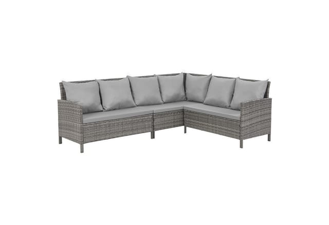 Svita Madison Rattan-Lounge Ecksofa Rattan-Lounge Gartenmöbel-Set Grau