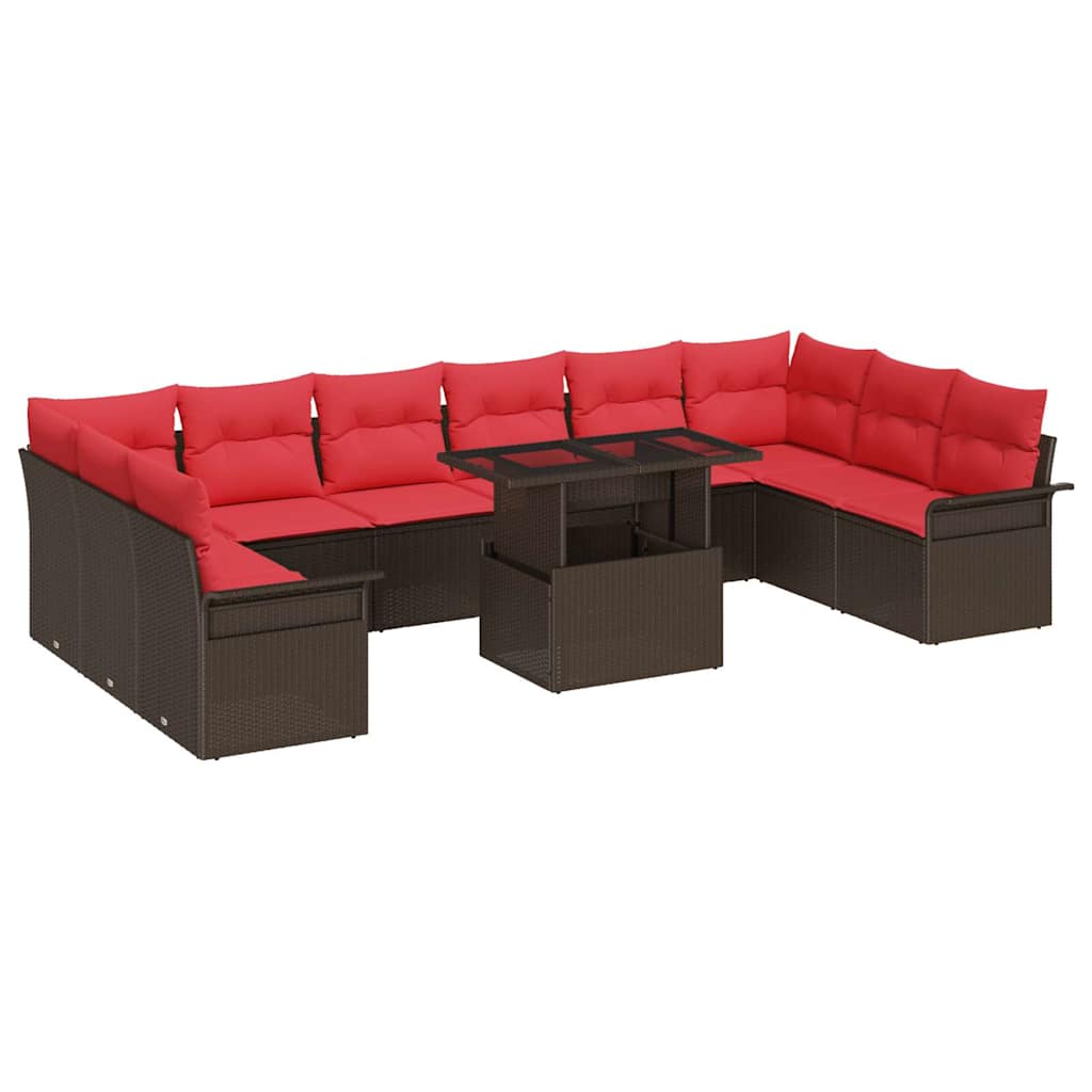 Maison Exclusive - Sofa Set 11 Stk. Braun Poly-rattan