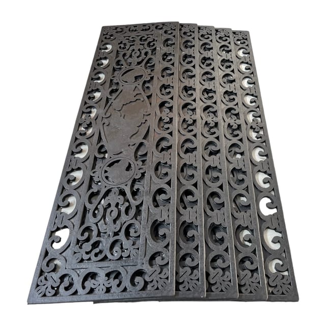 Jet-Line Stufenmatte Escalera aus Gummi Wetterfest Rutschhemmend 25 x 75 cm 5er-Set