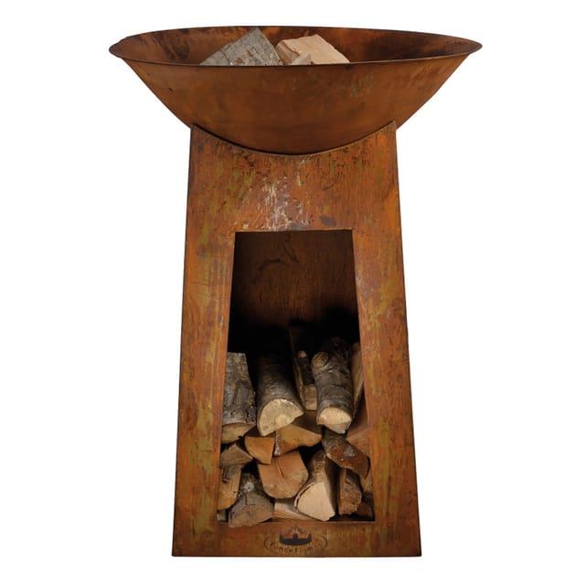 Jet-Line Feuersäule mit Feuerschale Cambridge in Rostoptik 110 x 72 x 72 cm