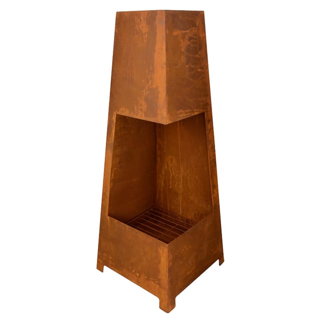 Jet-Line Feuerstelle Burbank in Rostoptik Feuersäule 100 x 38 x 38 cm
