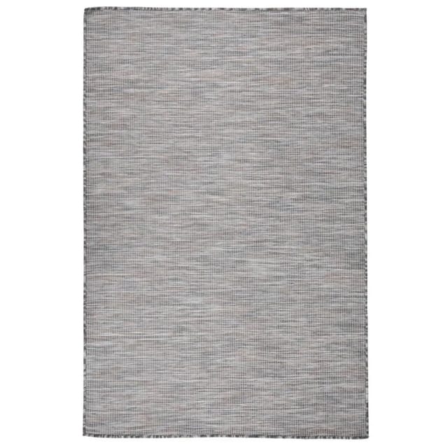 vidaXL Outdoorteppich Flachgewebe 120x170 Cm Braun Und Schwarz 1123986