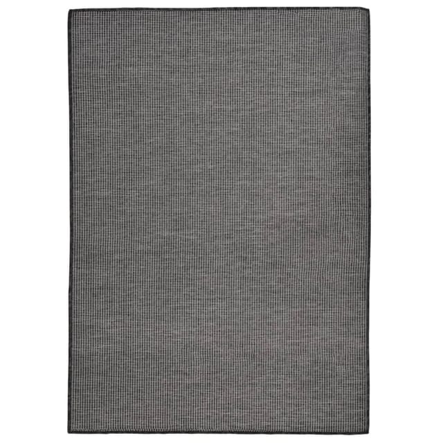 vidaXL Outdoorteppich Flachgewebe 140x200 Cm Grau 1123945