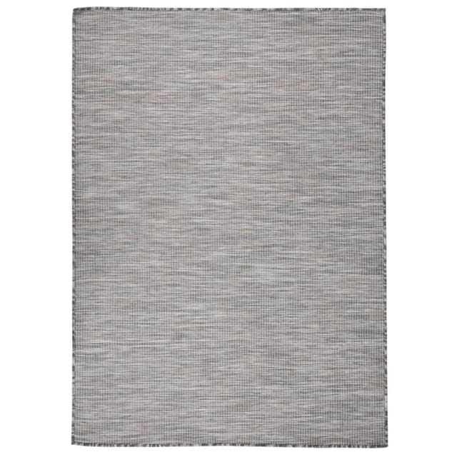 vidaXL Outdoorteppich Flachgewebe 200x280 Cm Braun Und Schwarz 1123989