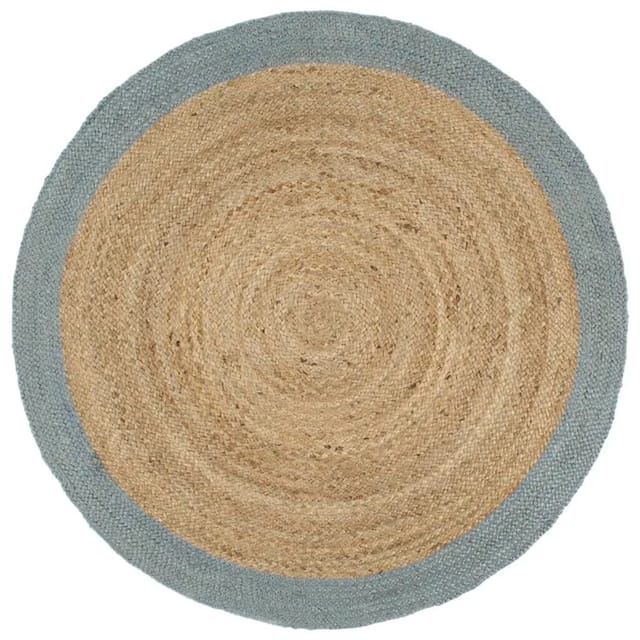 vidaXL Teppich Handgefertigt Jute Mit Olivem Rand 210 Cm 1184037