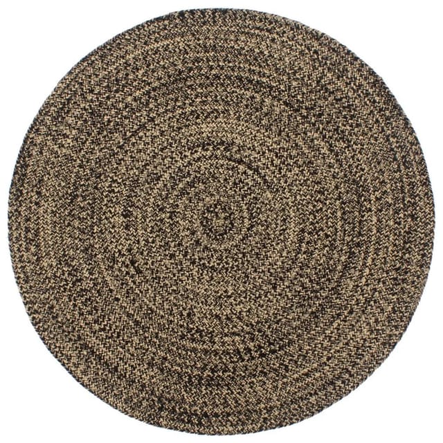 vidaXL Teppich Handgefertigt Jute Schwarz Und Braun 210 Cm 1184049