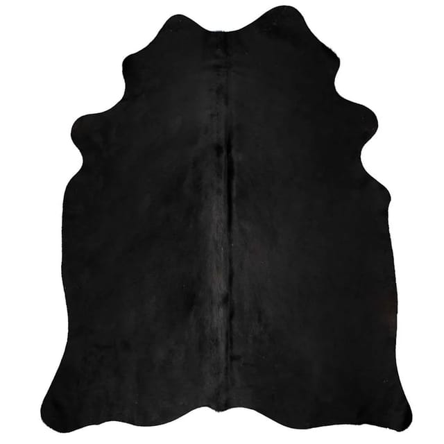 vidaXL Teppich Echtes Rindsleder Schwarz 180x220 Cm 1935436