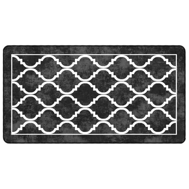 vidaXL Teppich Waschbar Schwarz Und Weiß 80x150 Cm Rutschfest 1927557