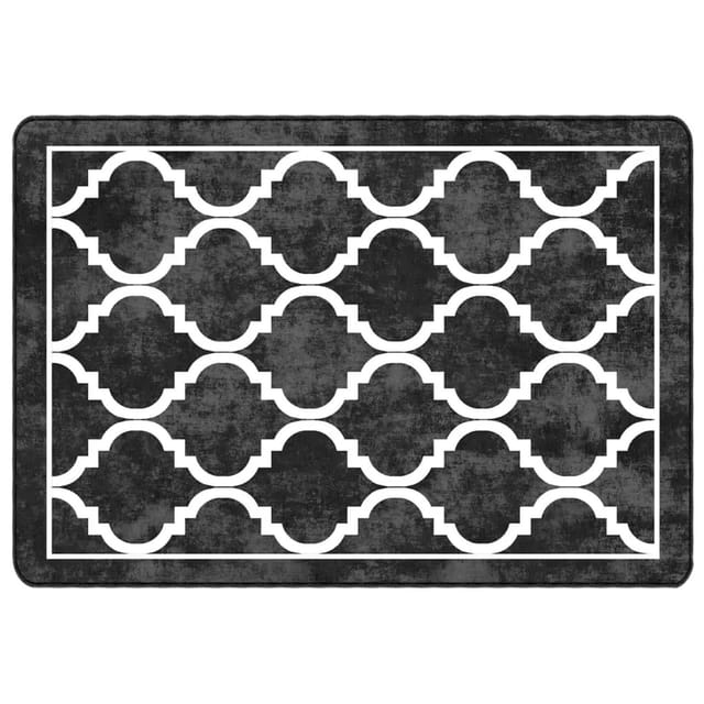 vidaXL Teppich Waschbar Schwarz Und Weiß 120x180 Cm Rutschfest 1928087