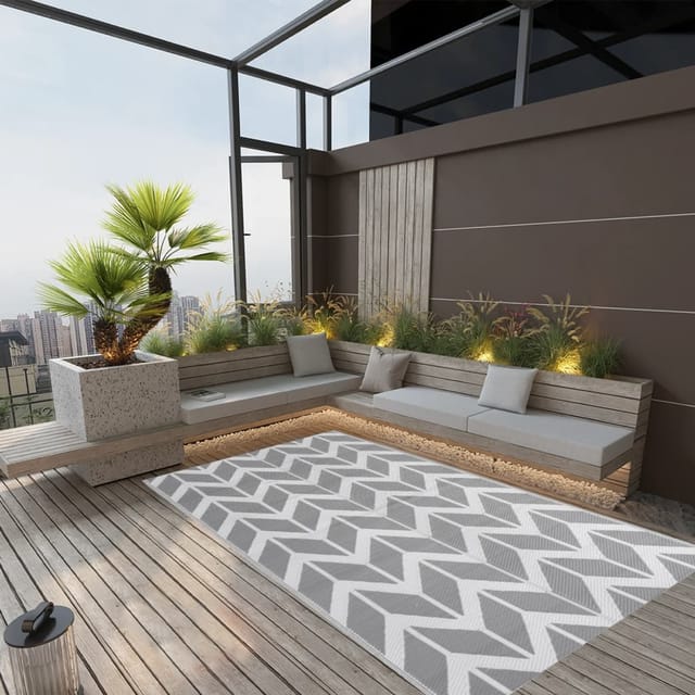 vidaXL Outdoorteppich Grau 160x230 Cm Pp 1085285