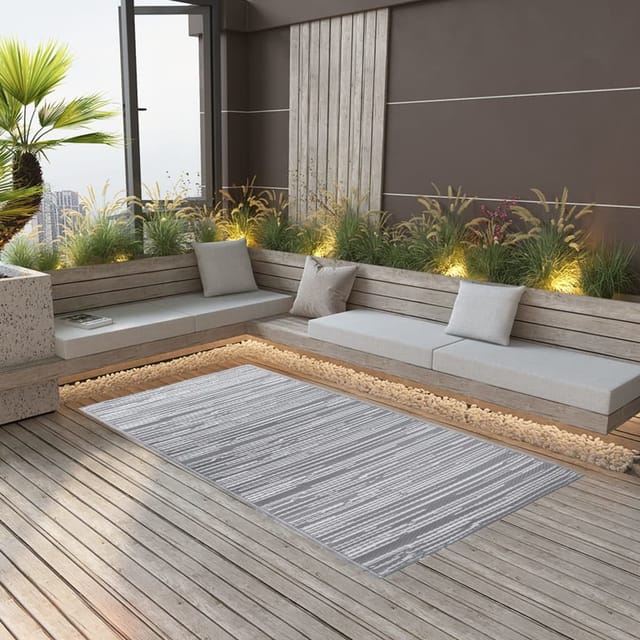 vidaXL Outdoorteppich Grau 160x230 Cm Pp 643958