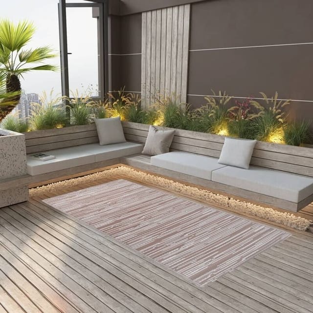 vidaXL Outdoorteppich Braun 120x180 Cm Pp 643961