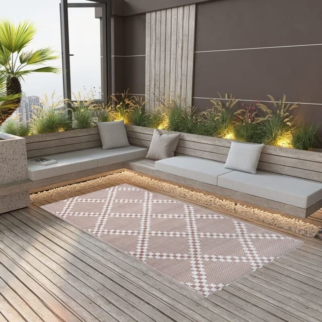 vidaXL Outdoorteppich Braun 120x180 Cm Pp 643953