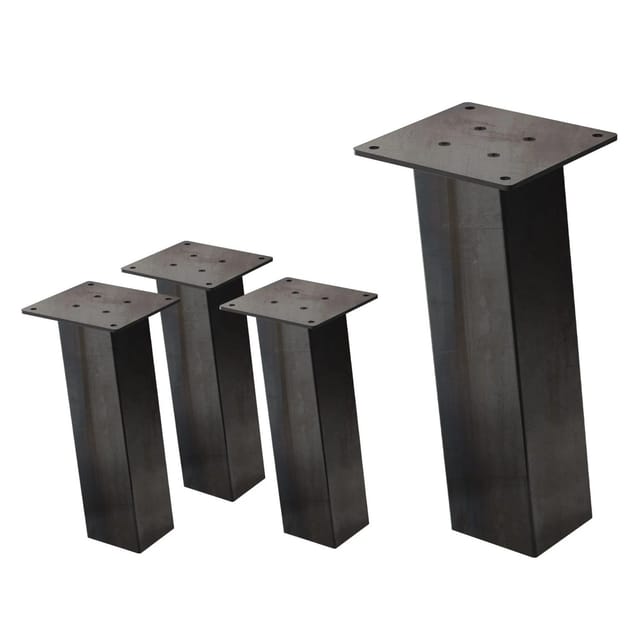 ML-Design Tischbeine 4Er Set I-96GRAD H30 cm Dunkelgrau Stahl 8x8cm