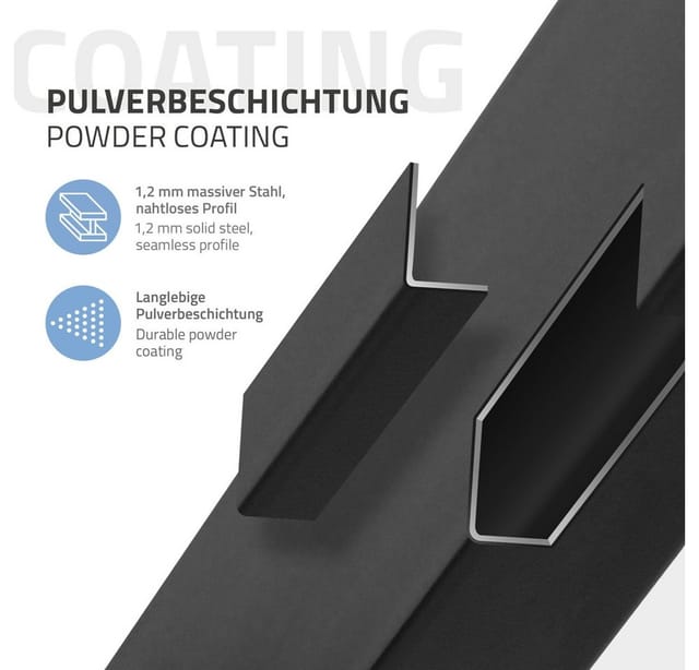 ML-Design Tischbeine 4Er Set I-Design H30 cm Schwarz Stahl 8x8 cm