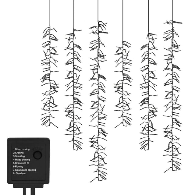 ECD Germany LED Lichterkette Lichtervorhang mit 480 LEDs Warmweiß mit 8 Modi