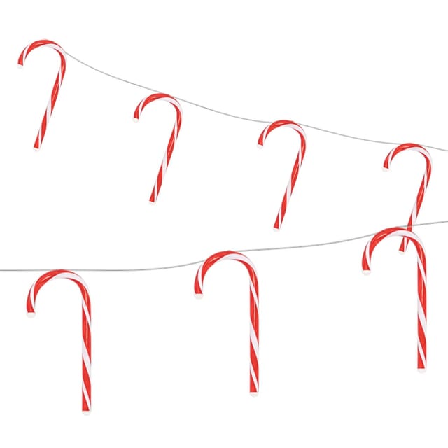ECD Germany LED Lichterkette mit 7 Zuckerstangen 28 LEDs Warmweiß 330 cm