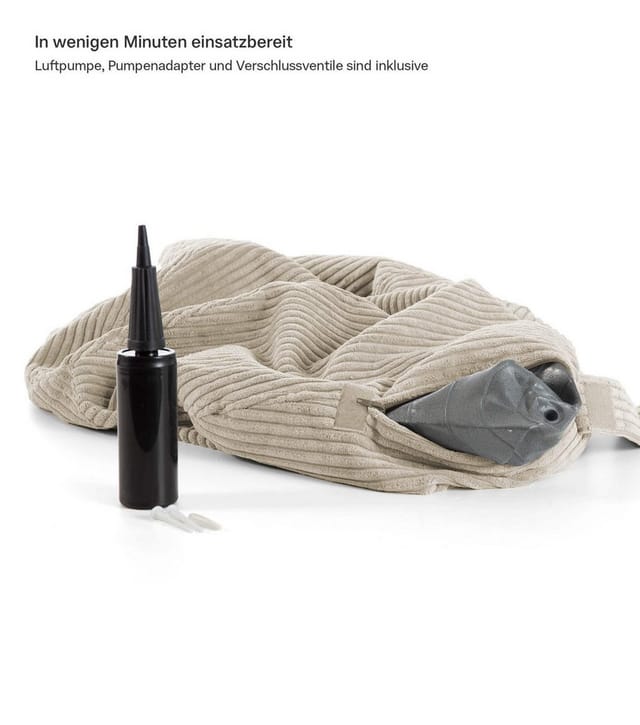 mokebo Stoff Sitzball Büro Ergonomisch Der Sportliche Sitzball mit Pumpe oder Pezziball mit Cordbezug in Beige