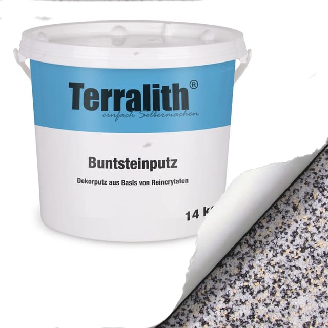 Terralith Buntsteinputz Mosaikputz 2mm 14 kg BSP143 Weiss Gelb Schwarz
