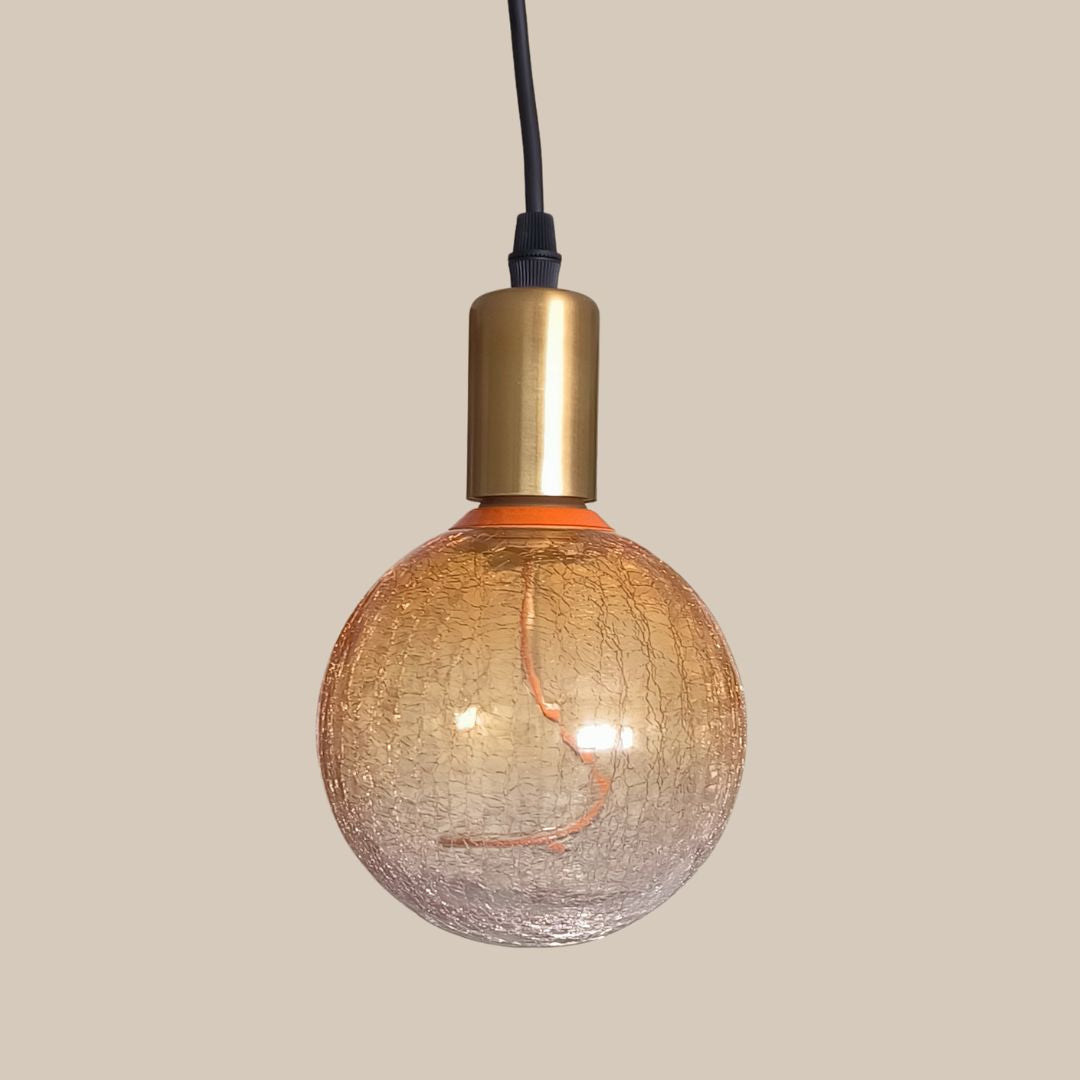 Led-globallampe 3,5w E27 1800k Craquelé-effekt Gold – Warmes Bernsteinlicht