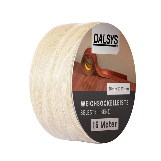 Dalsys Weichsockelleiste Selbstklebend 15m Eiche Hell Fußbodenleiste