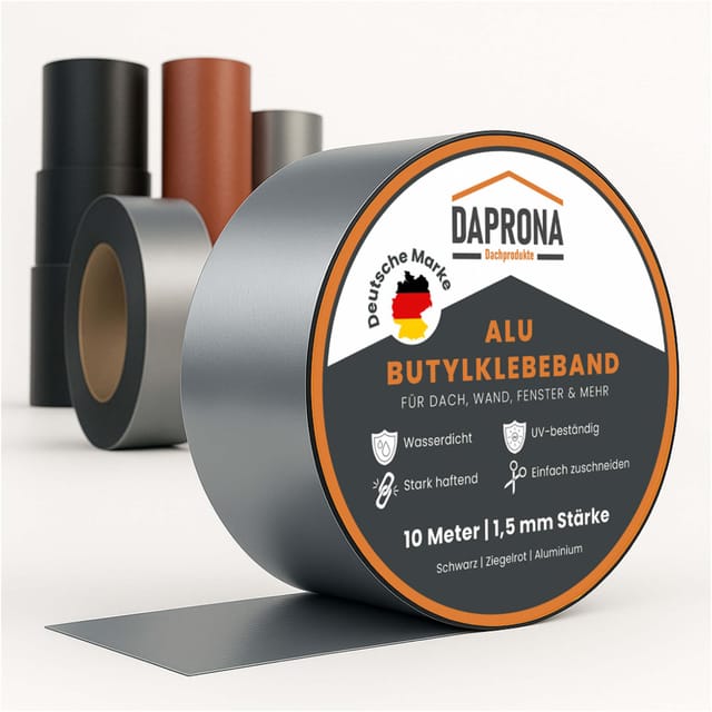 Daprona Butylband 2x 10m x 150mm Alu Silber Reperaturband Dichtband
