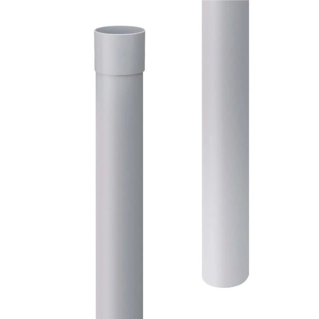 Inefa Regenrinnen Fallrohr 100cm DN 75 PVC Grau Ableitung von Regenwasser