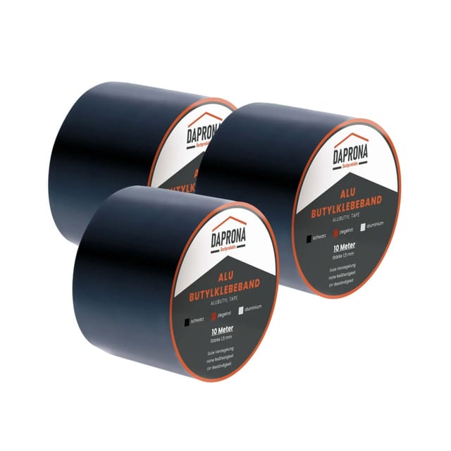 Daprona Butylband 3x 10m x 100mm Alu Schwarz Reperaturband Dichtband