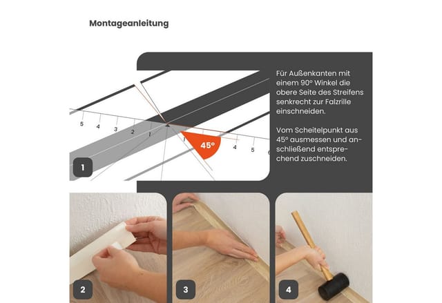 Dalsys Weichsockelleiste Selbstklebend 5m Eiche Hell Fußbodenleiste