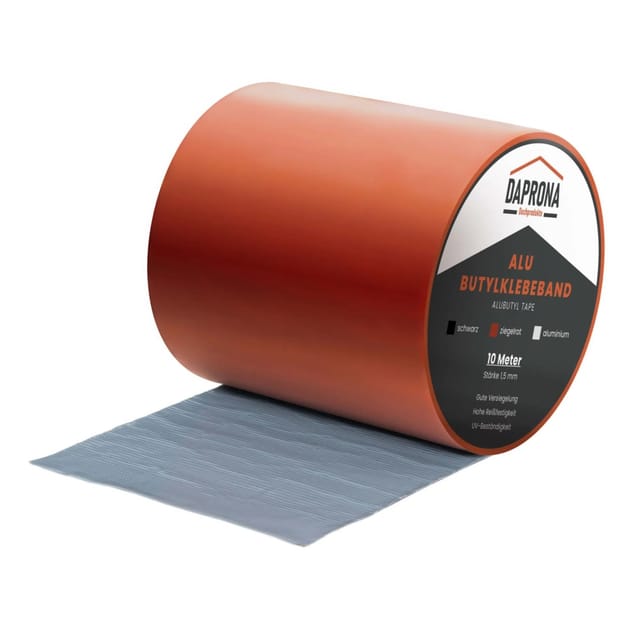 Daprona Butylband 10m x 150mm Alu Ziegelrot Reperaturband Dichtband