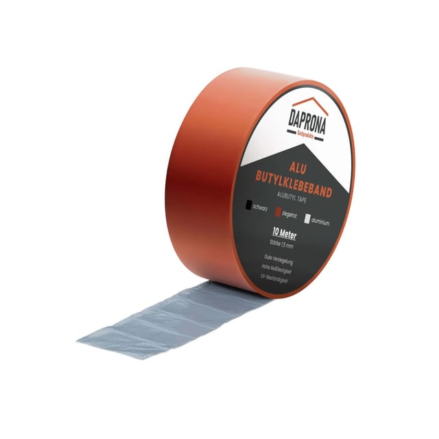 Daprona Butylband 10m x 50mm Alu Ziegelrot Reperaturband Dichtband