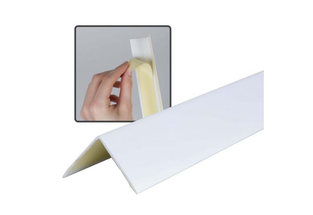 Dalsys Winkelprofil Selbstklebend 150cm x 30mm x 30mm PVC Weiß Eckwinkel