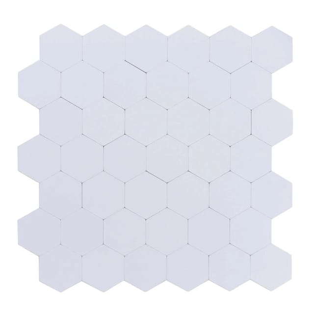Dalsys Selbstklebende Fliesen 1m² 11 Stück PVC Wabenmuster Weiß