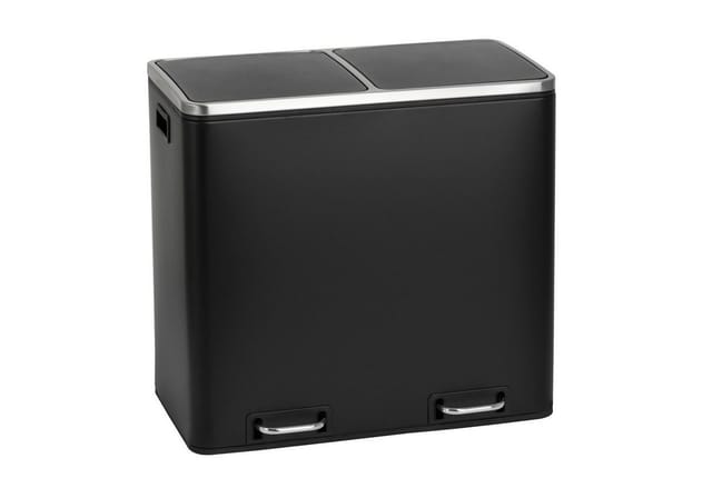 Svita TM2X24 Treteimer 48 Liter Abfalleimer Inneneimer Trennsystem Schwarz