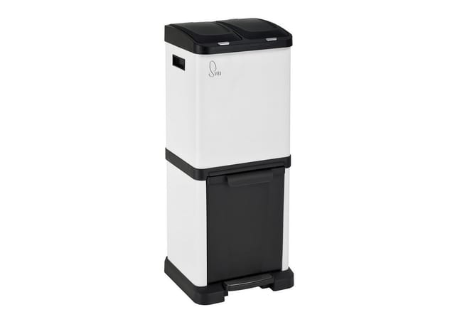 Svita 3xcombo 32L Mülleimer Mülltrennsystem Abfalleimer Mit Fächern Weiß