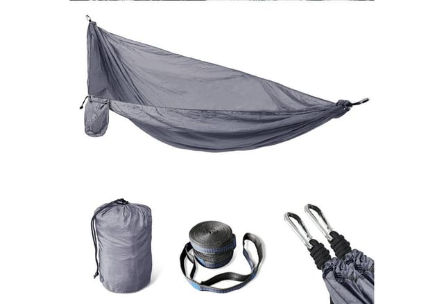 Svita Hängematte Outdoor Ultraleicht Camping Befestigung 1-2 Personen Dunkelgrau