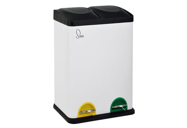 Svita TC2X20 Kücheneimer Office 40L Trennmülleimer Mülltrennung Weiß