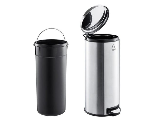Svita T30 Mülleimer 30Liter Edelstahl Treteimer Abfalleimer Mülltonne Silber