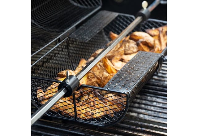 Taino Grillrondell Grillkorb Rotisserie Grillzubehör Stahl Schwarz