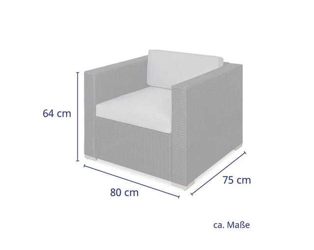 Svita Rattan Sessel Ergänzung Zubehör Polyrattan Couch California Lugano Schwarz