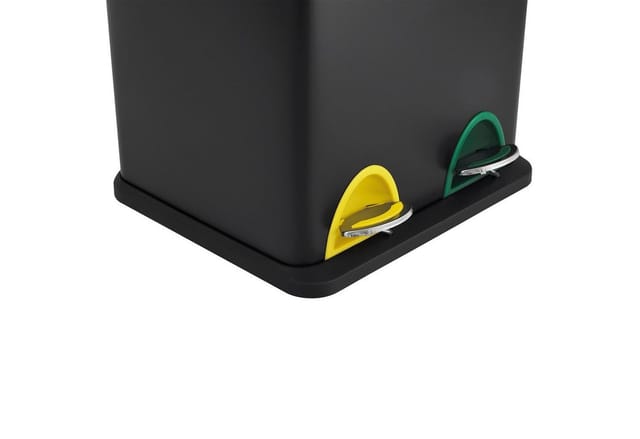 Svita TC2X8 Mülleimer 16 Liter 2x8L Doppelt Kücheneimer Treteimer Schwarz
