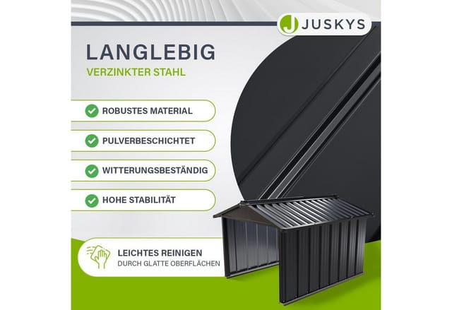 Juskys Mähroboter Garage MGMT1 aus Metall mit Satteldach in Anthrazit