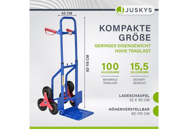 Juskys Treppensackkarre bis Max 100 kg