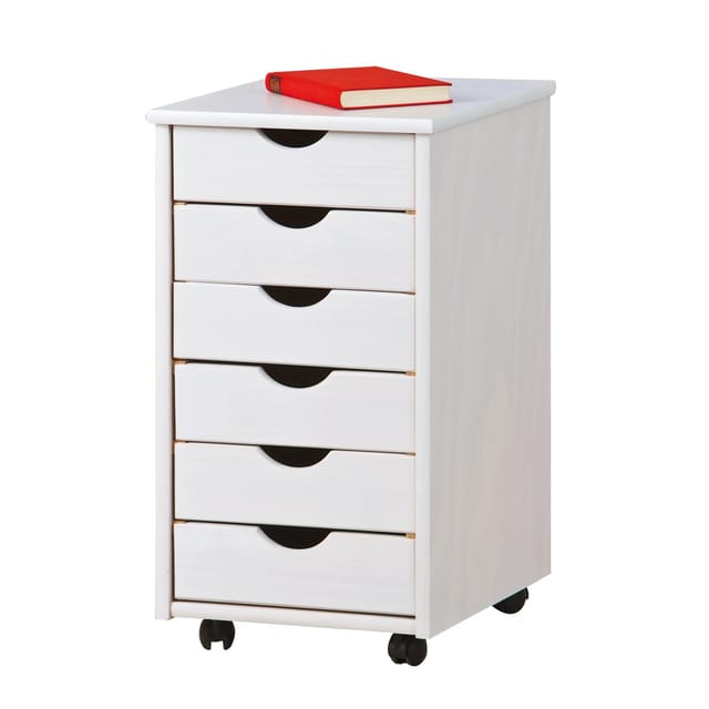 ebuy24 Simra Kommode Rollcontainer 6 Schubladen Weiss