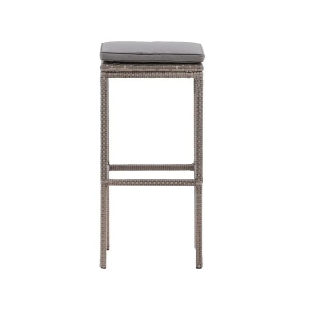 ebuy24 Alo Garten Barhocker mit Kissen Grau