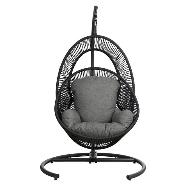ebuy24 Tim Hängesessel mit Kissen Schwarz Grau