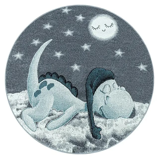 Ayyildiz Kinderteppich Bambi 840 Blau 120 cm Rund