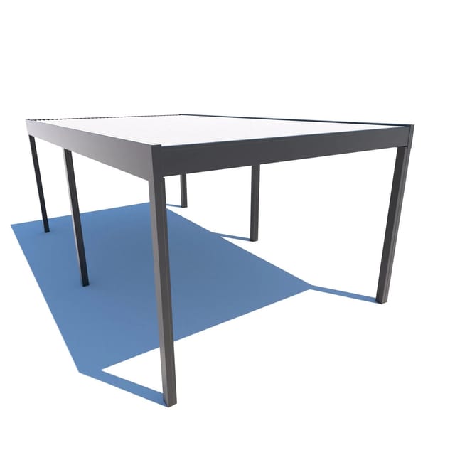 Schweng Flachdachcarport C600 in Anthrazit mit Trapezblech 350 x 500 cm