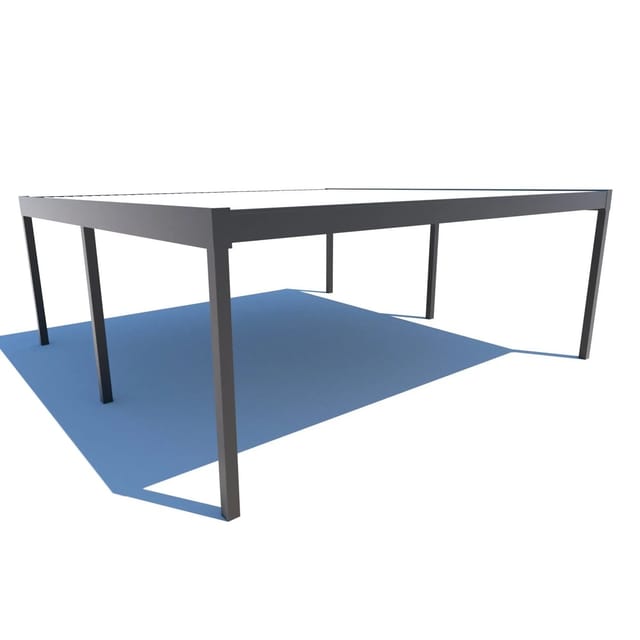 Schweng Flachdachcarport C600+ in Anthrazit mit Trapezblech 600 x 600 cm